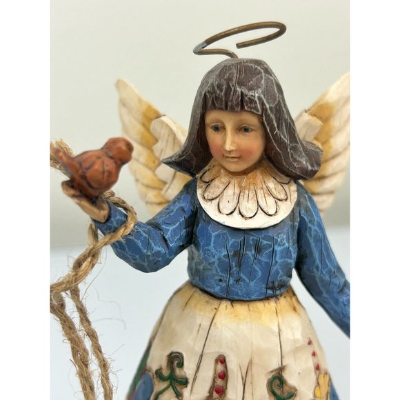 VTG Jim Shore Heartwood Creek Angel with Birdcage Bird Folk Art Resin Figure - Picture 6 of 16